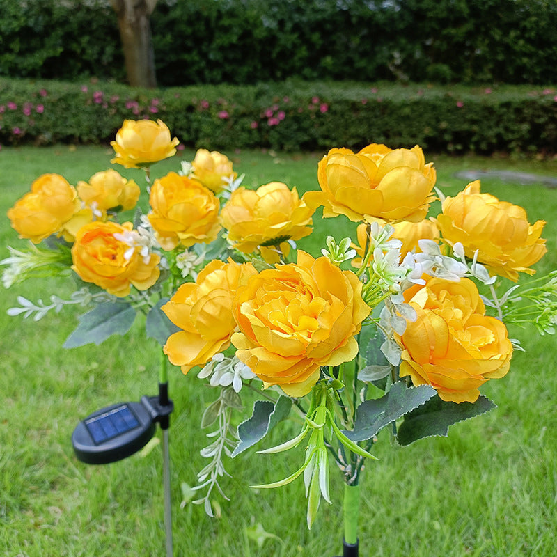 Solar-Powered 7-Head Peony LED Garden Light