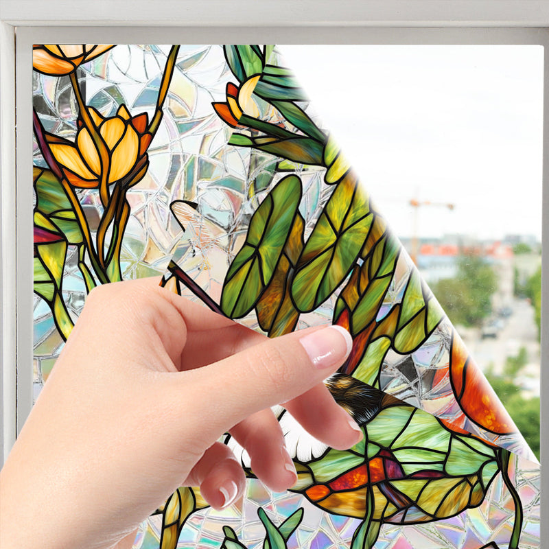 Colorful rainbow static glass sticker