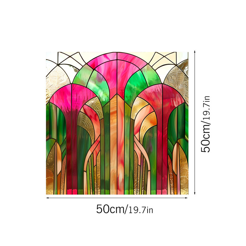 Colorful flower static glass sticker