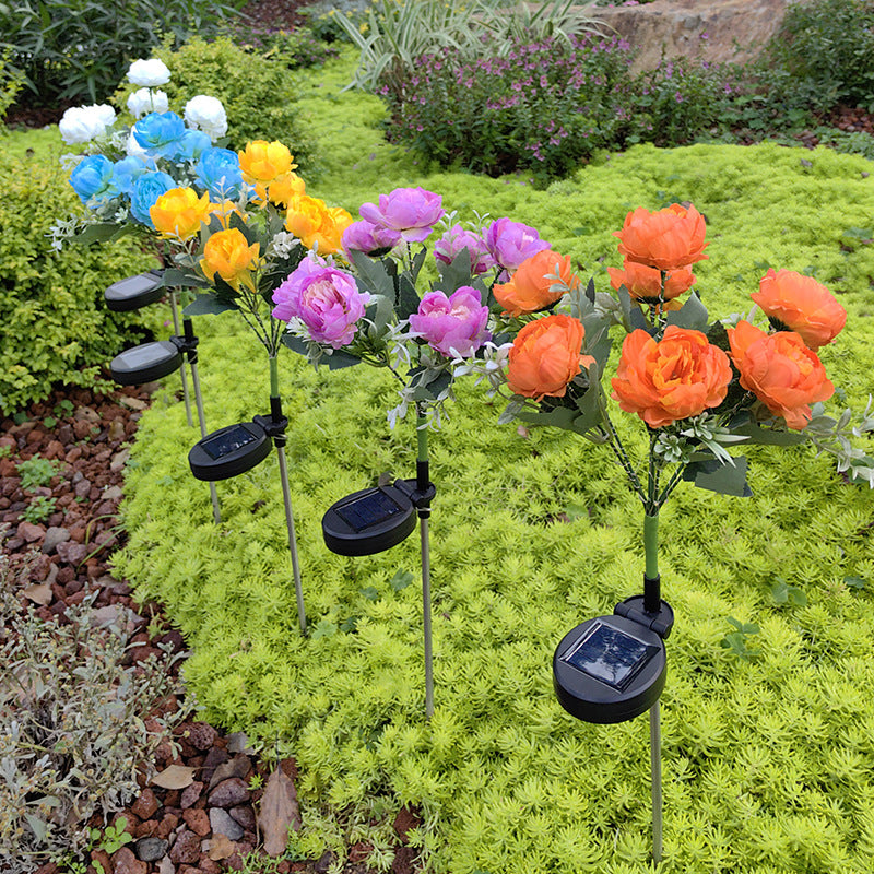 Solar-Powered 7-Head Peony LED Garden Light