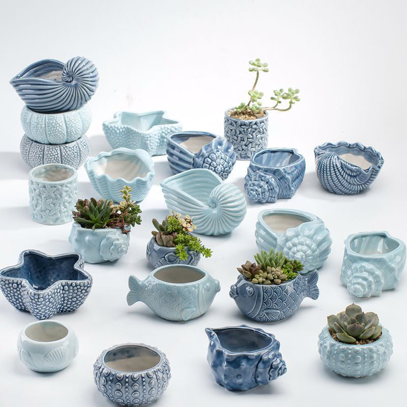 Ocean cute ceramic flower pot
