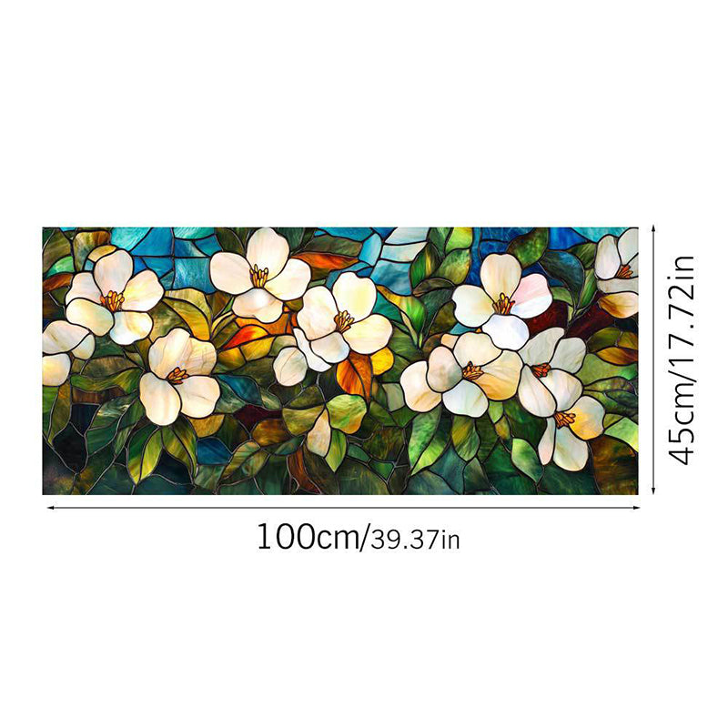 Colored flower static glass sticker
