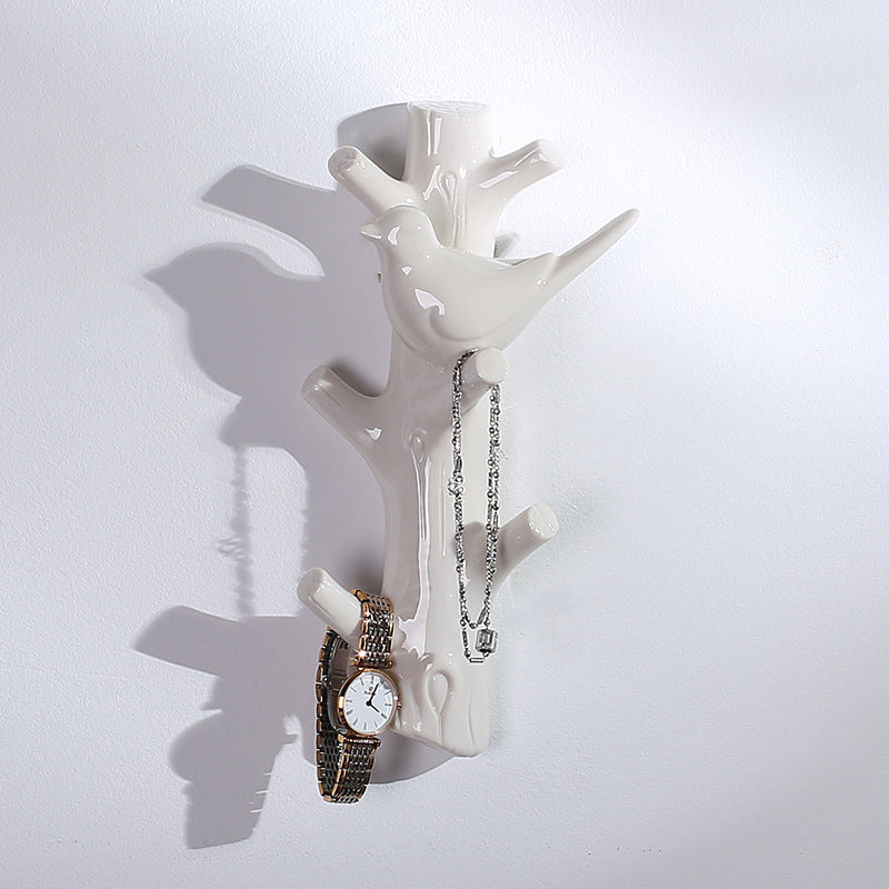 Chinese style white porcelain cloakroom hook ornaments