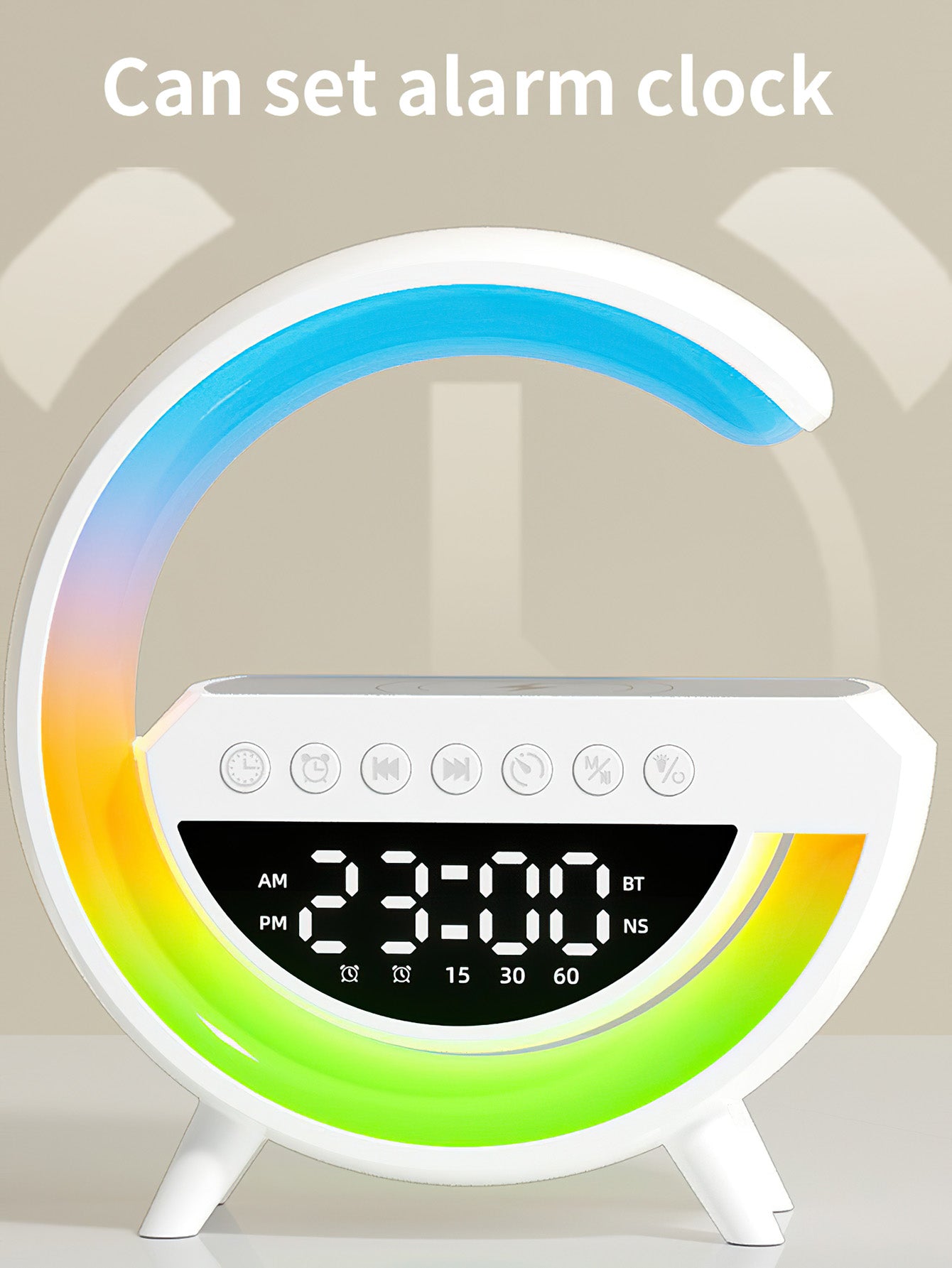 Multi functional wireless charging ambient light Bluetooth speaker - 3 Opitons