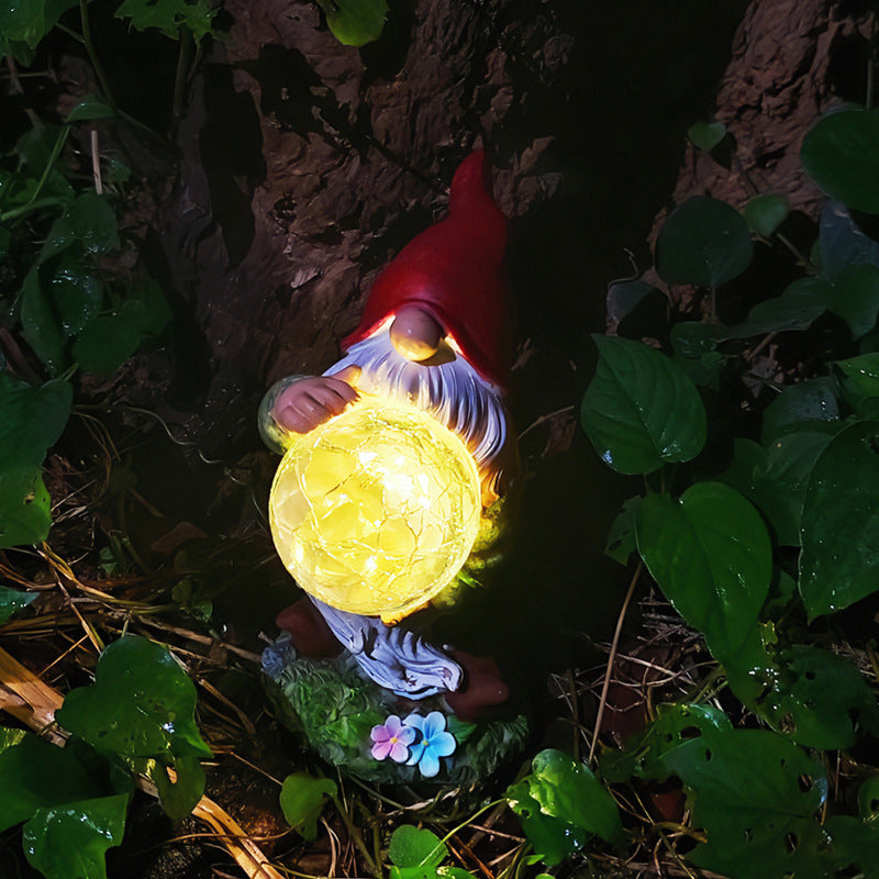 Solar resin garden light