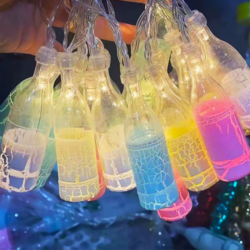 LED Cracked Beer Bottle String Lights
