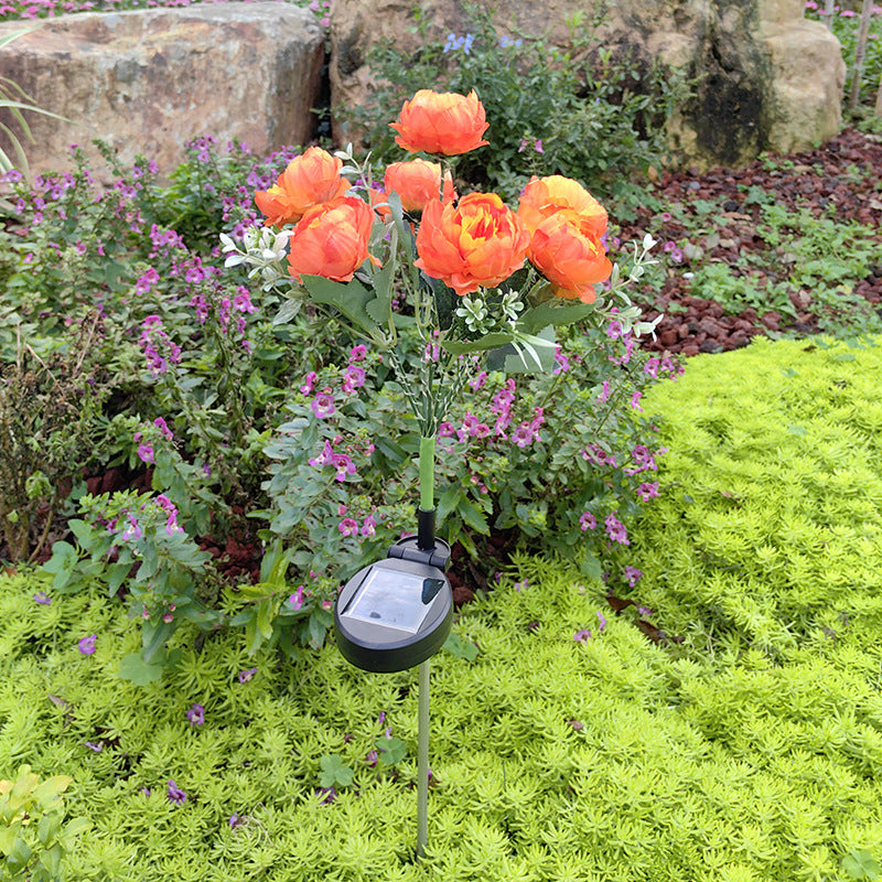 Solar-Powered 7-Head Peony LED Garden Light
