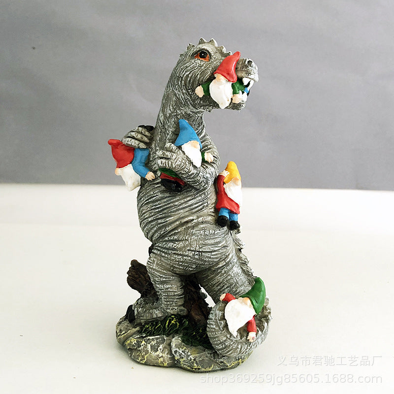 Dinosaur dwarf statue