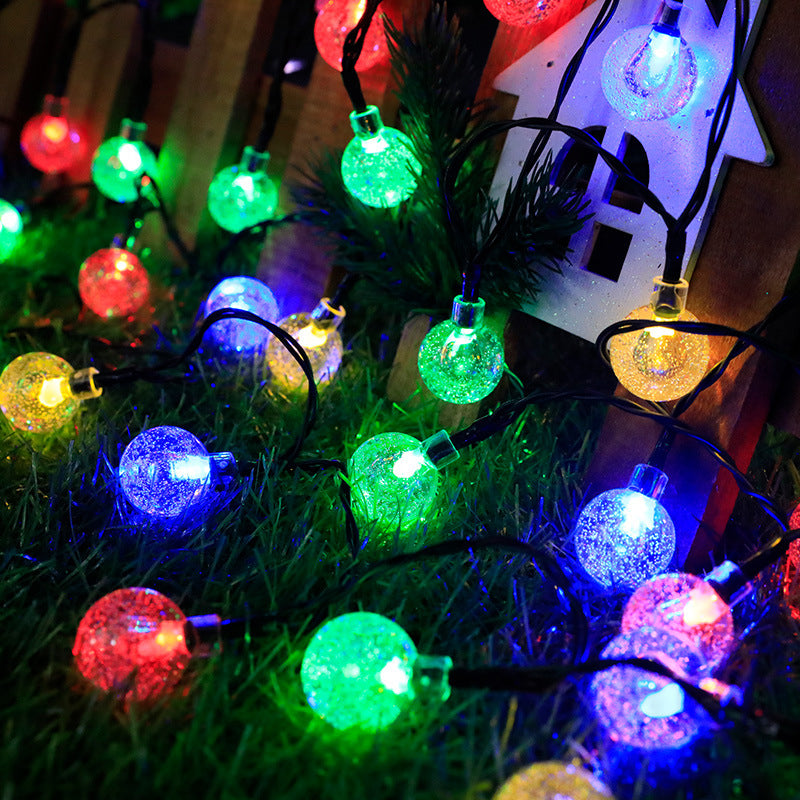 Outdoor Waterproof Solar-Powered LED Bubble String Lights