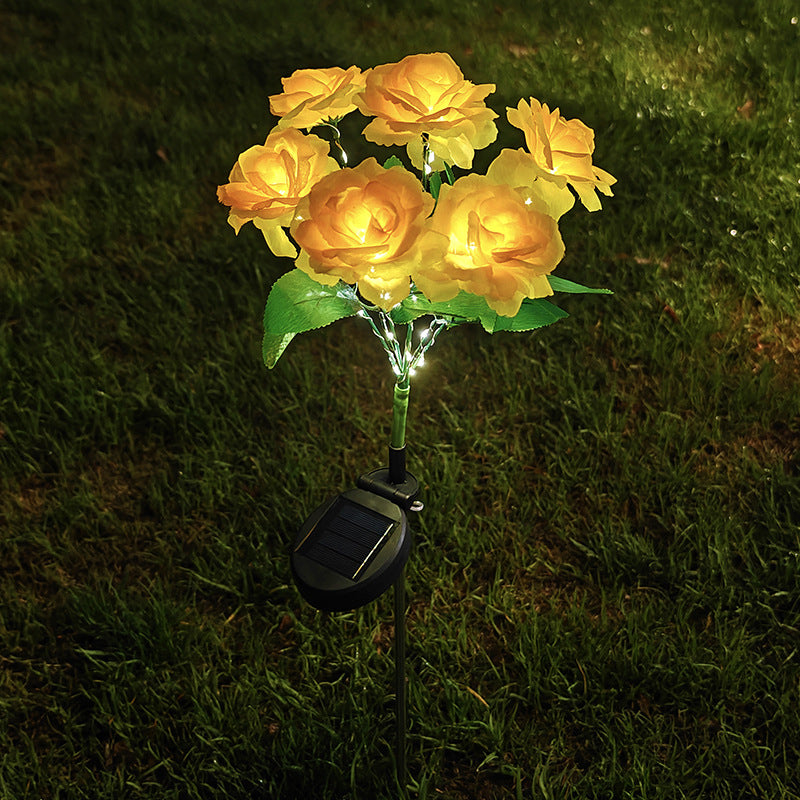 Solar-Powered 7-Head LED Rose Garden Light