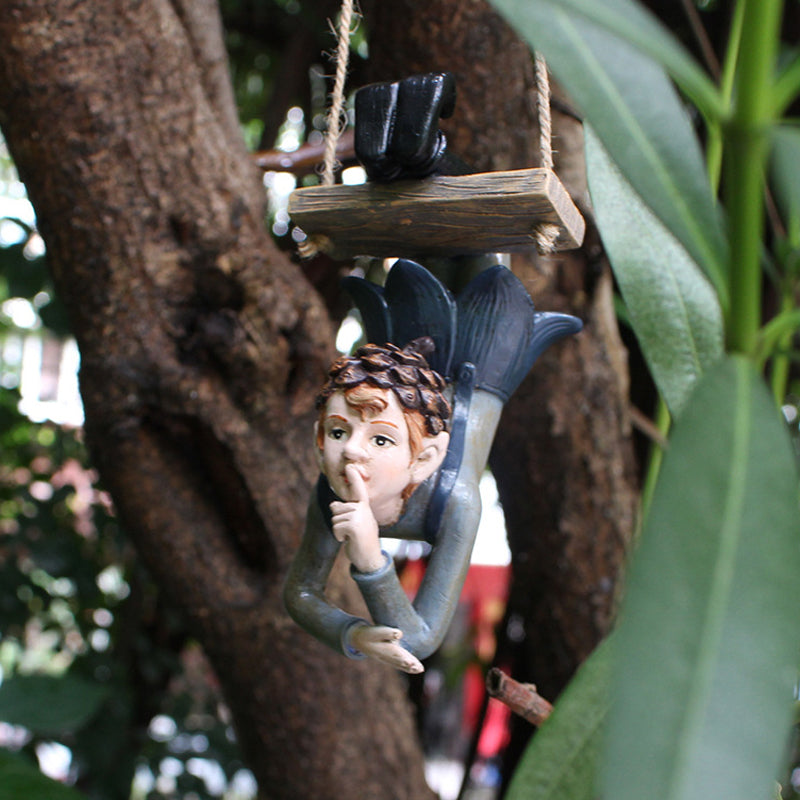 Resin swing fairy tree hanging