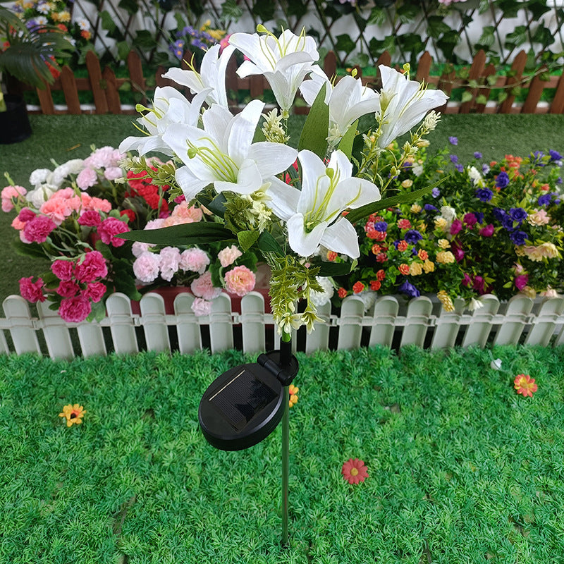 New 7-Head Solar-Powered LED Lily Garden Light