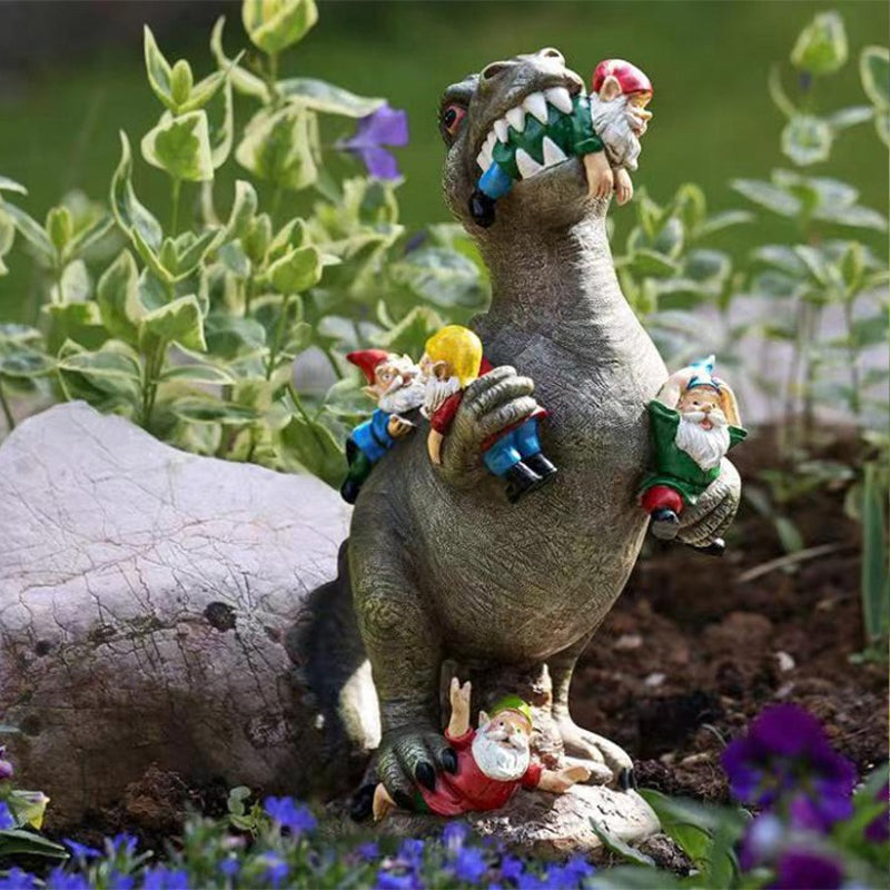 Outdoor Garden Dinosaur Dwarf Statue Decorative Resin Ornaments