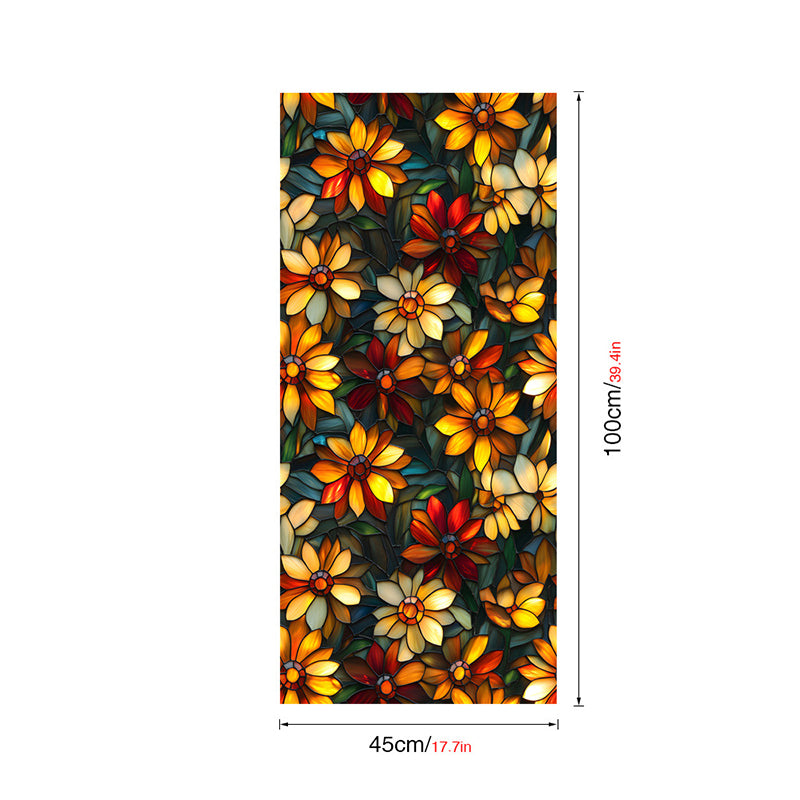 Double-sided colorful flower static glass sticker