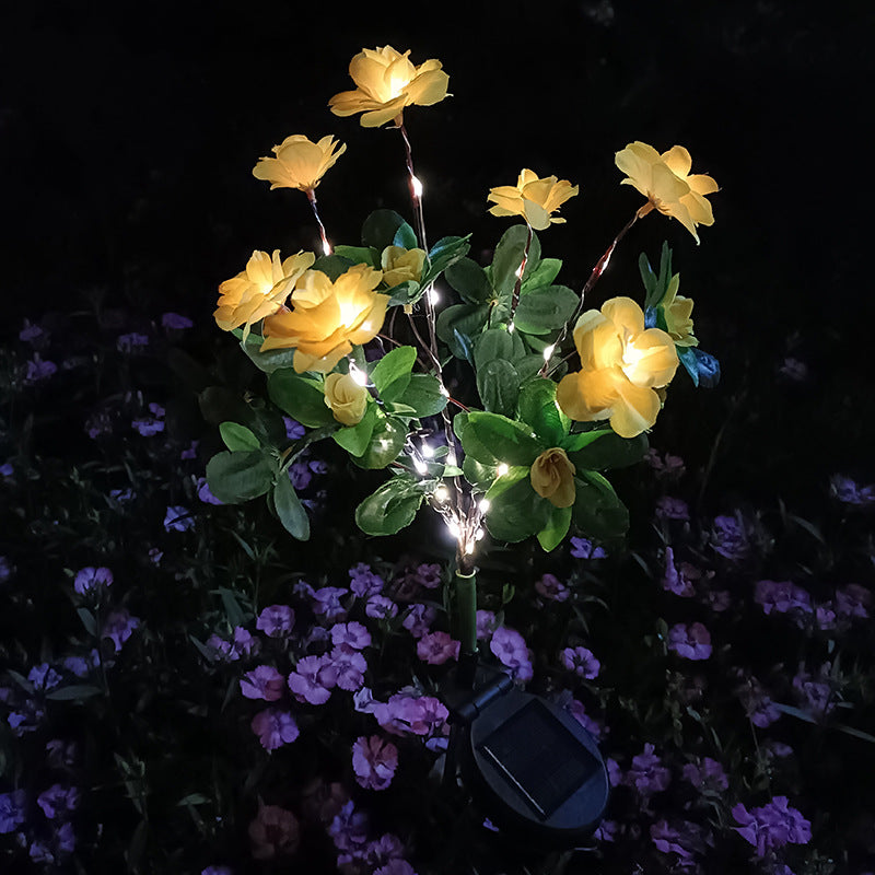 Solar-Powered LED Camellia Flower Light