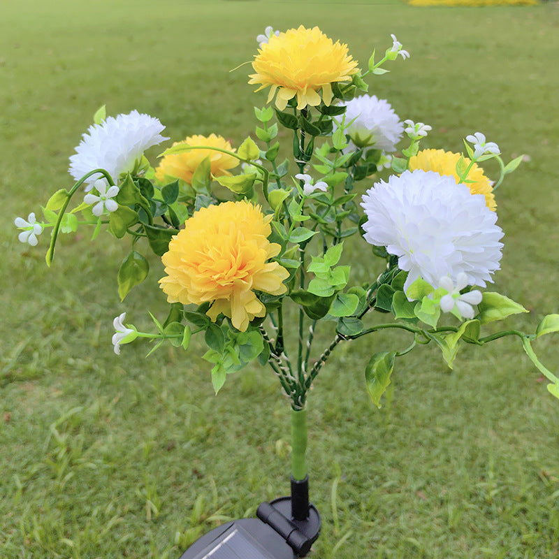 Solar-Powered LED Simulation Lilac Flower Light for Garden Decor