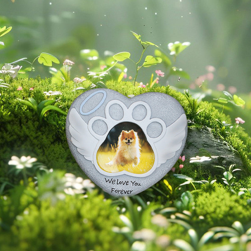 Pet Dog Memorial Photo Frame Tombstone Garden Statue