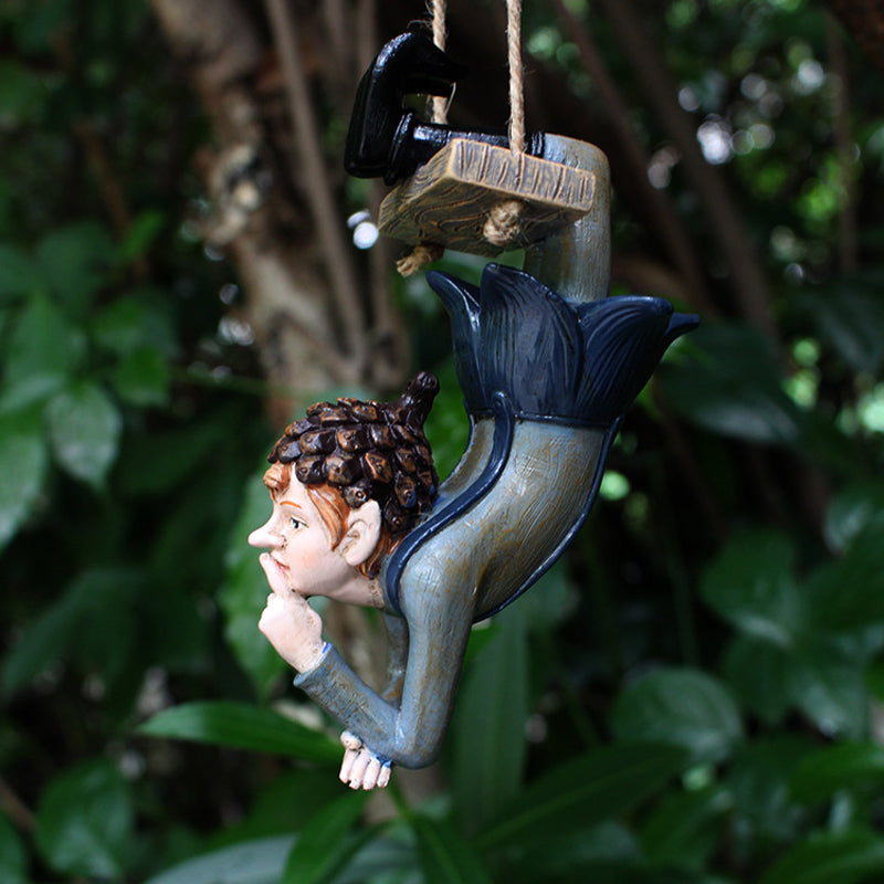 Resin swing fairy tree hanging