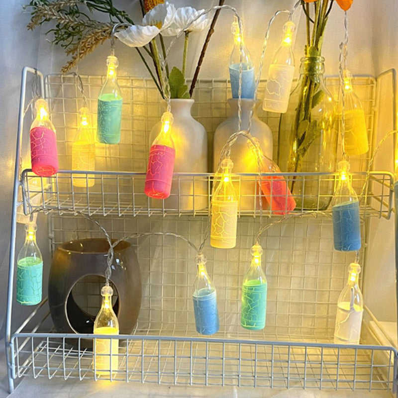 LED Cracked Beer Bottle String Lights