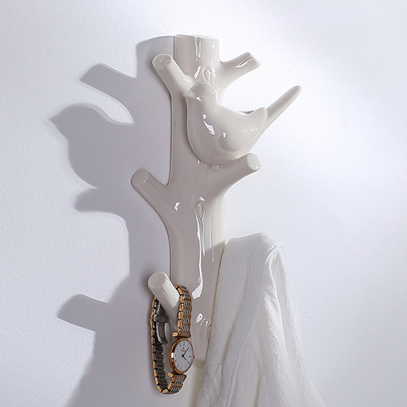 Chinese style white porcelain cloakroom hook ornaments