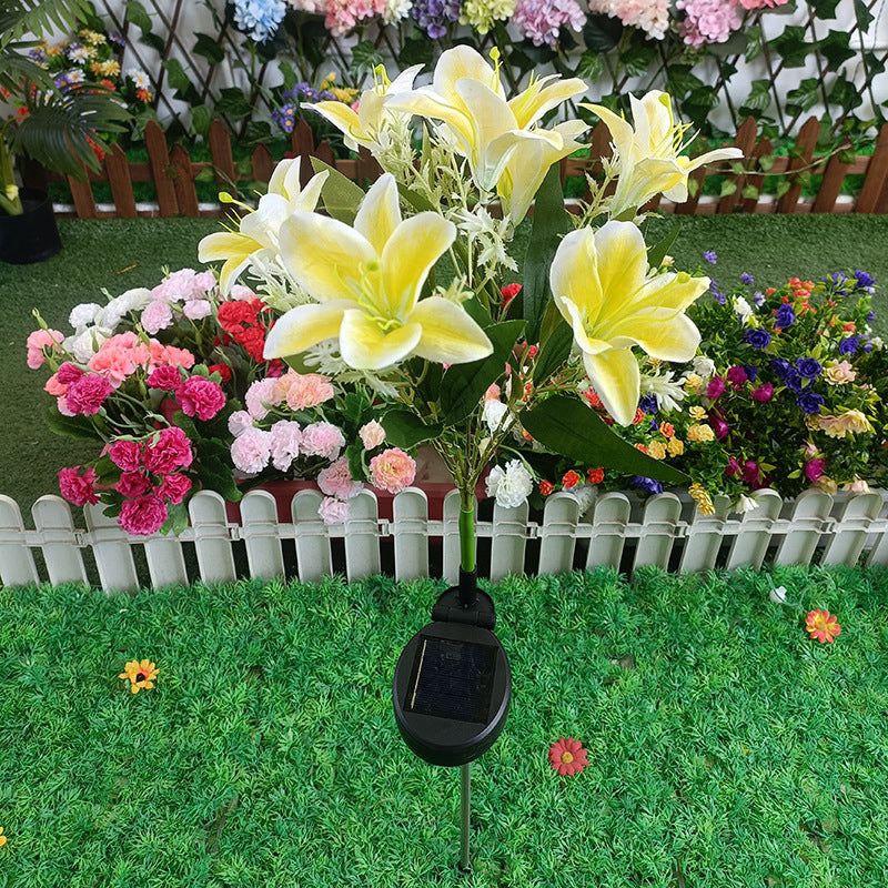New 7-Head Solar-Powered LED Lily Garden Light