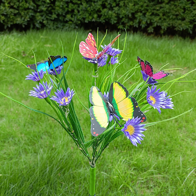 Solar-Powered LED Decorative Garden Flower Stake Light
