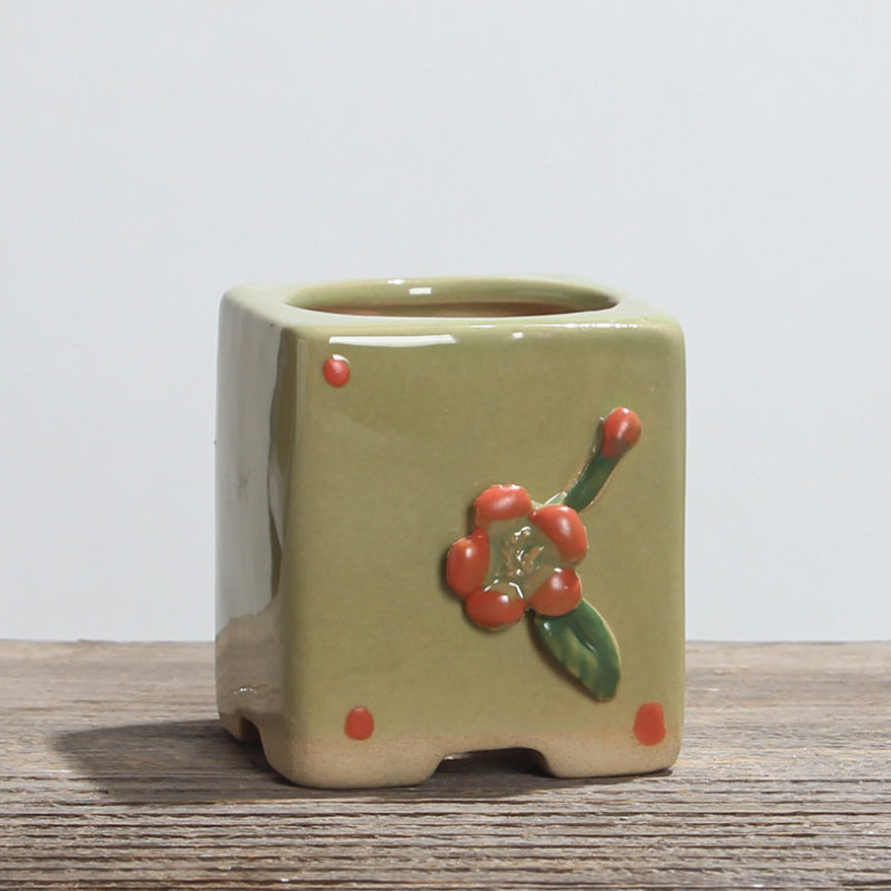 Simple breathable ceramic succulent flower pot