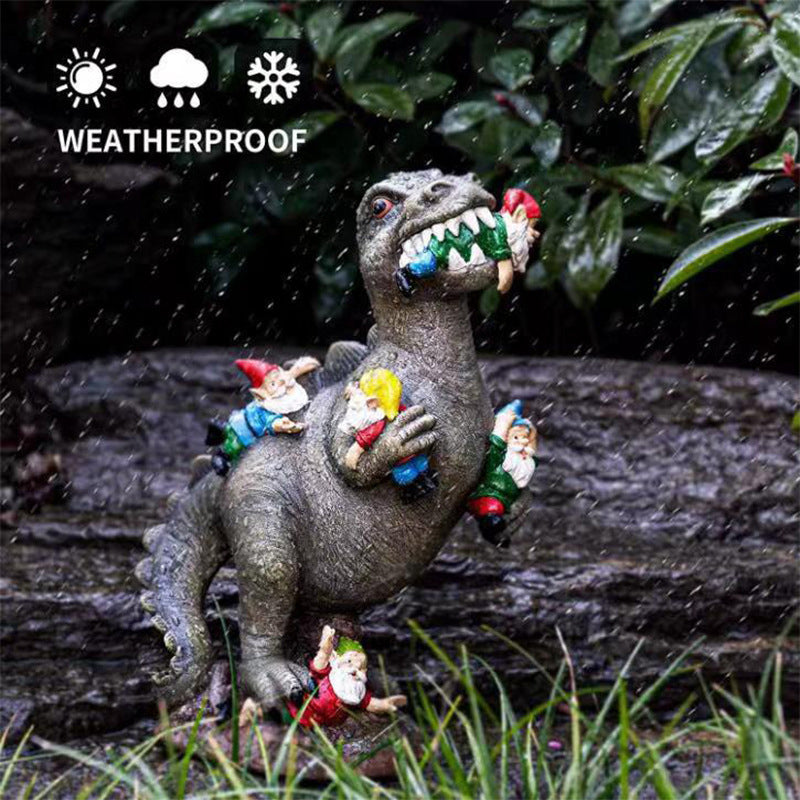 Outdoor Garden Dinosaur Dwarf Statue Decorative Resin Ornaments