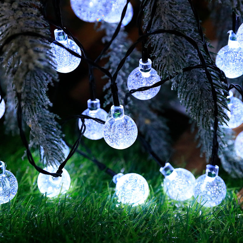Outdoor Waterproof Solar-Powered LED Bubble String Lights