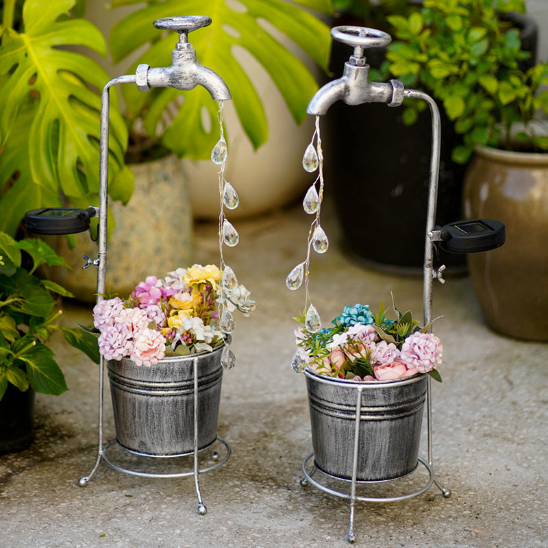 Solar Light Flower Pot Garden Decorative Light