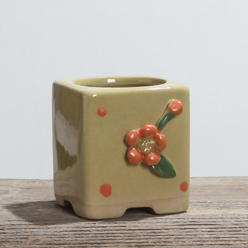 Simple breathable ceramic succulent flower pot
