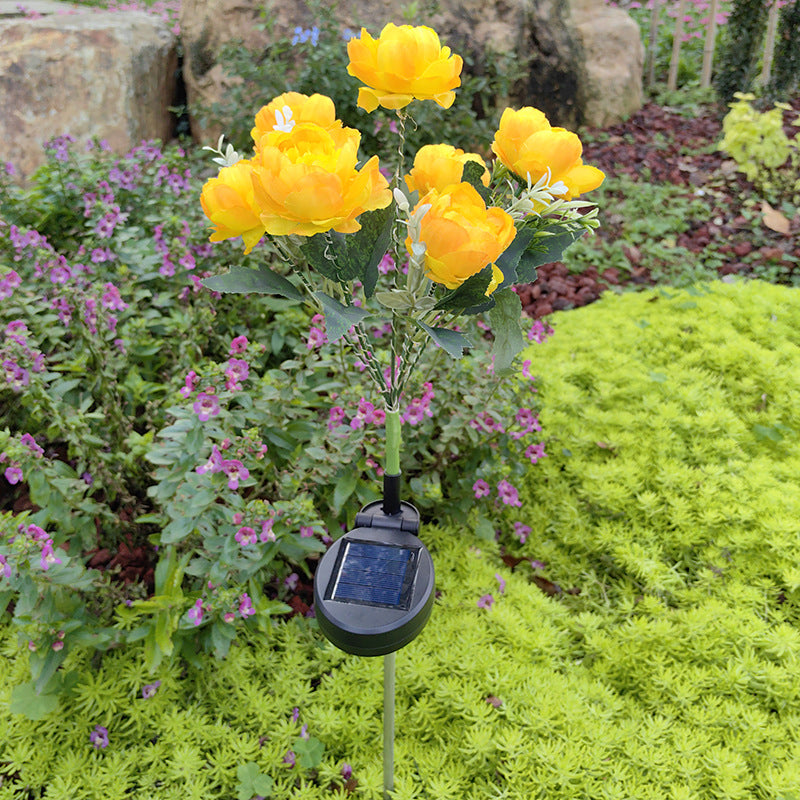 Solar-Powered 7-Head Peony LED Garden Light