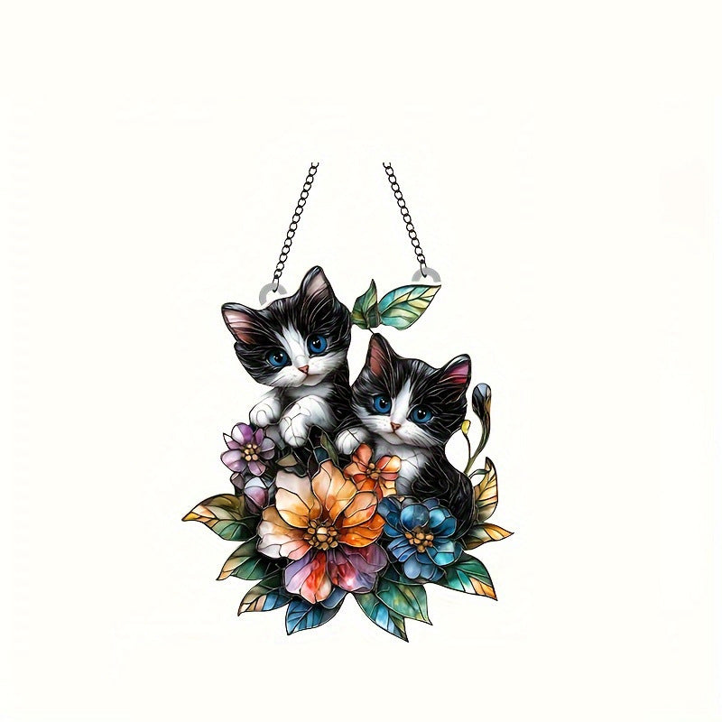 Colorful Parrot Branch Decorated Acrylic Sun Catcher