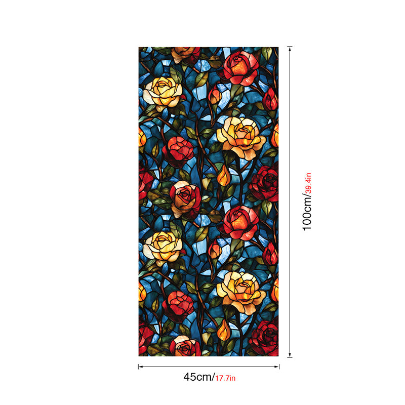 Double-sided colorful flower static glass sticker