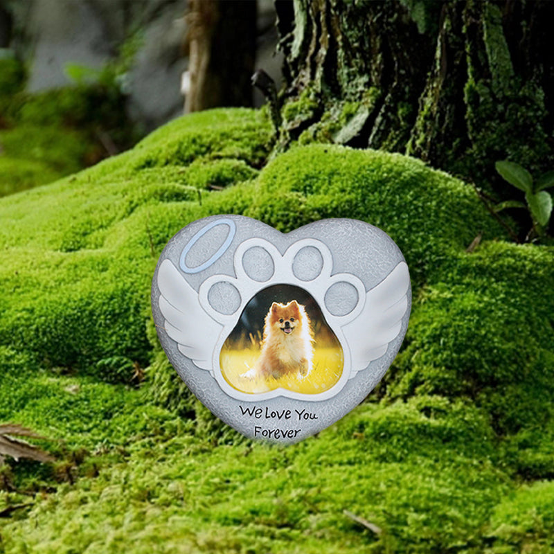 Pet Dog Memorial Photo Frame Tombstone Garden Statue