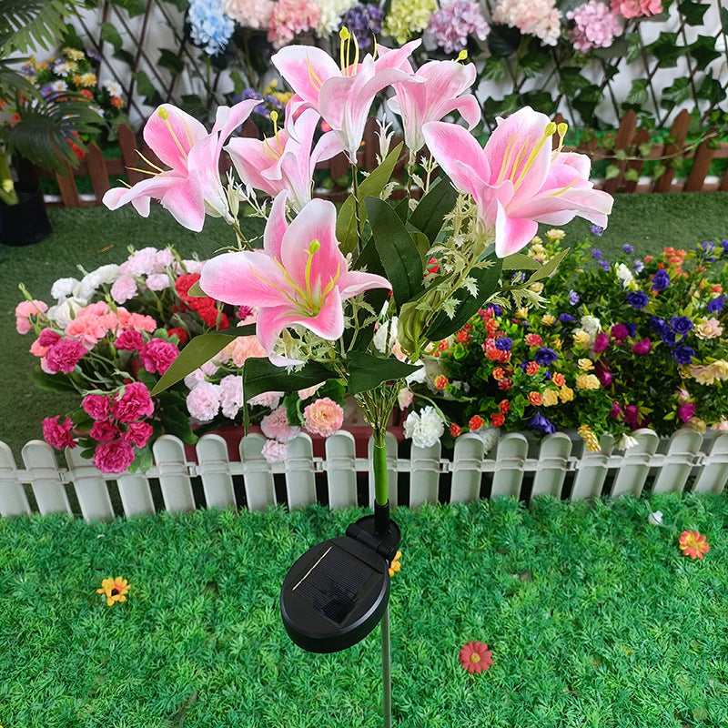 New 7-Head Solar-Powered LED Lily Garden Light
