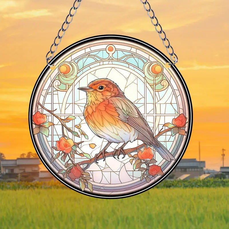Fresh style round acrylic sun catcher pendant home decoration