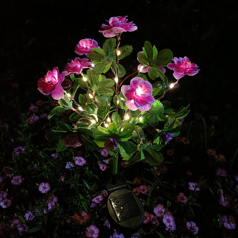 Solar-Powered LED Camellia Flower Light