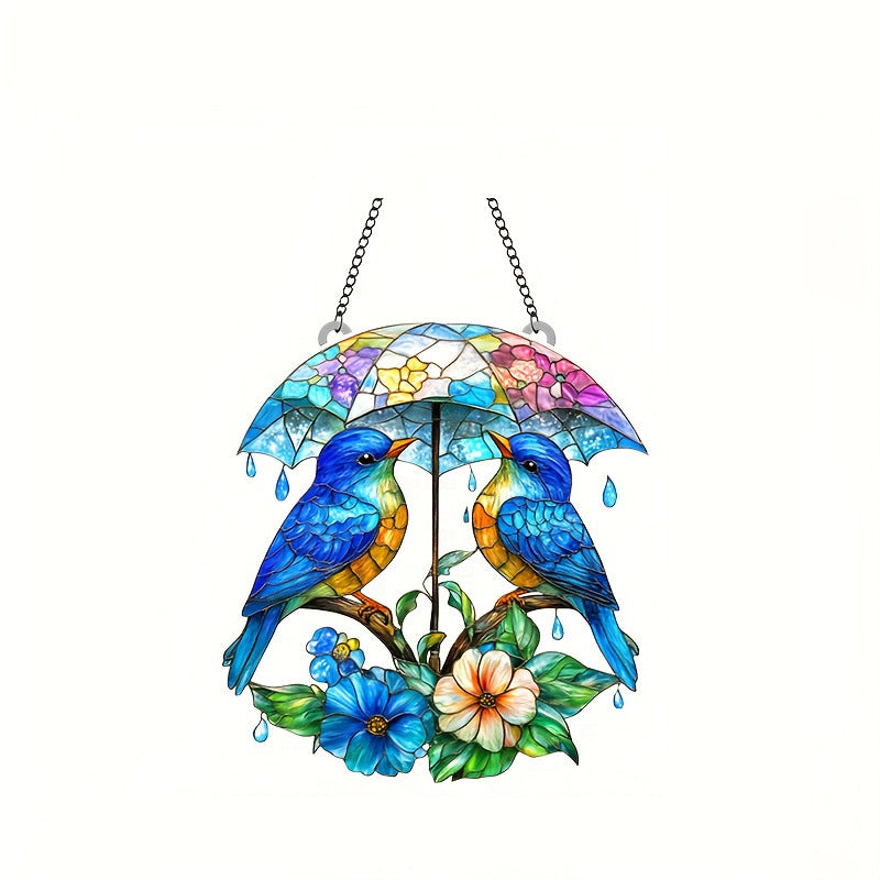 European Style Hummingbird Painted Acrylic Suncatcher
