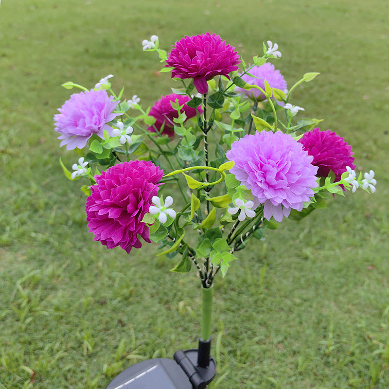 Solar-Powered LED Simulation Lilac Flower Light for Garden Decor