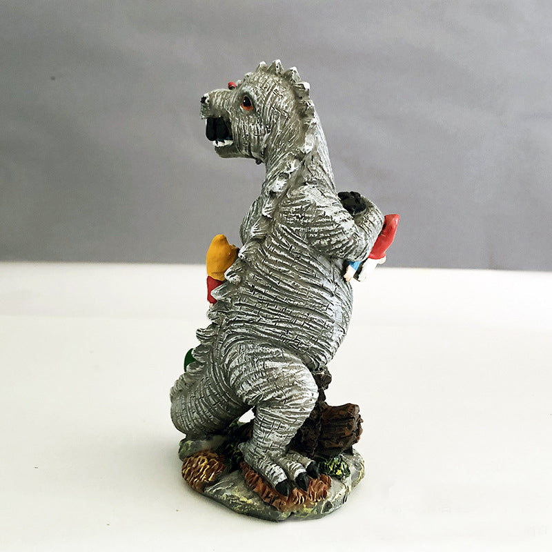 Dinosaur dwarf statue