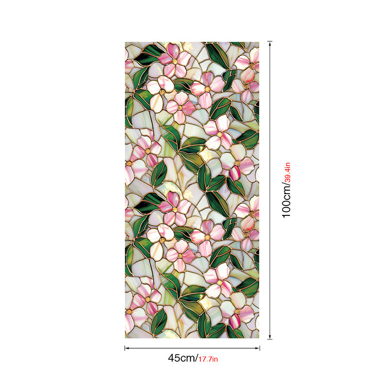 Double-sided colorful flower static glass sticker