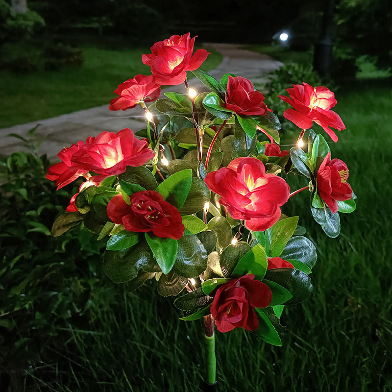 Solar-Powered LED Camellia Flower Light