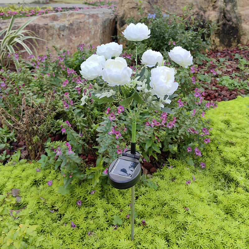 Solar-Powered 7-Head Peony LED Garden Light