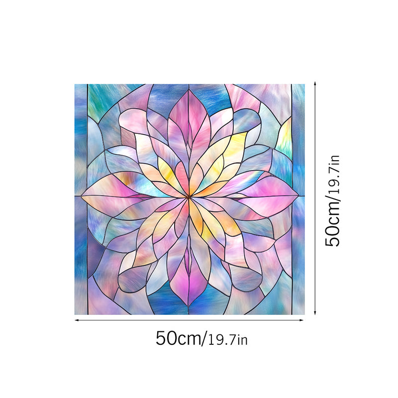 Colorful flower static glass sticker