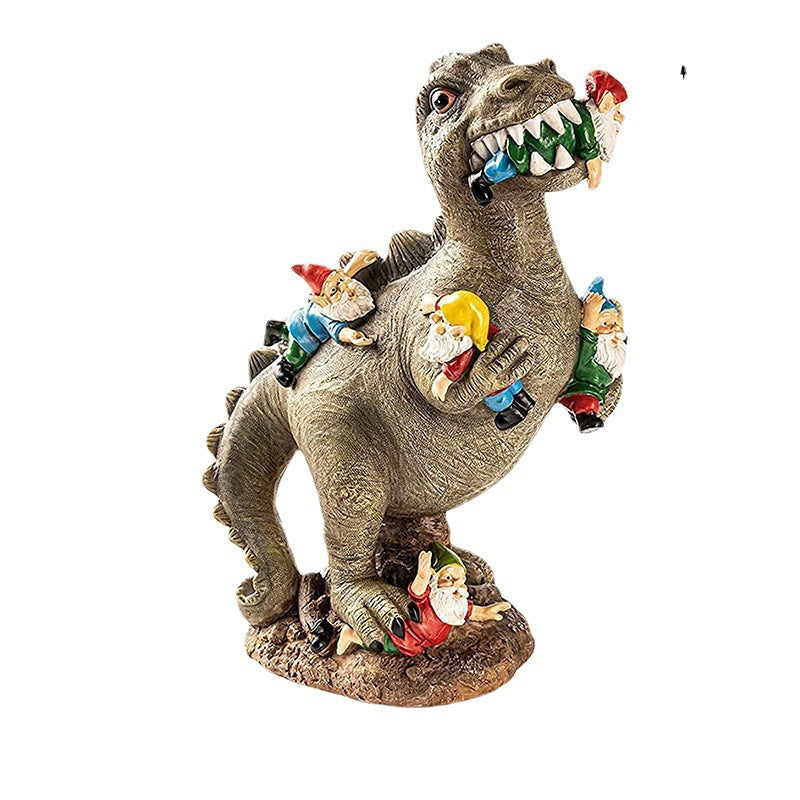 Outdoor Garden Dinosaur Dwarf Statue Decorative Resin Ornaments