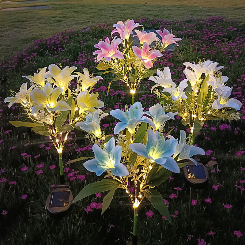 New 7-Head Solar-Powered LED Lily Garden Light