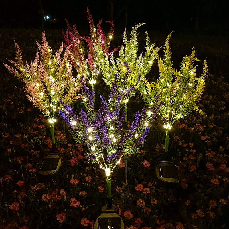 Solar-Powered LED Lavender Garden Stake Lights