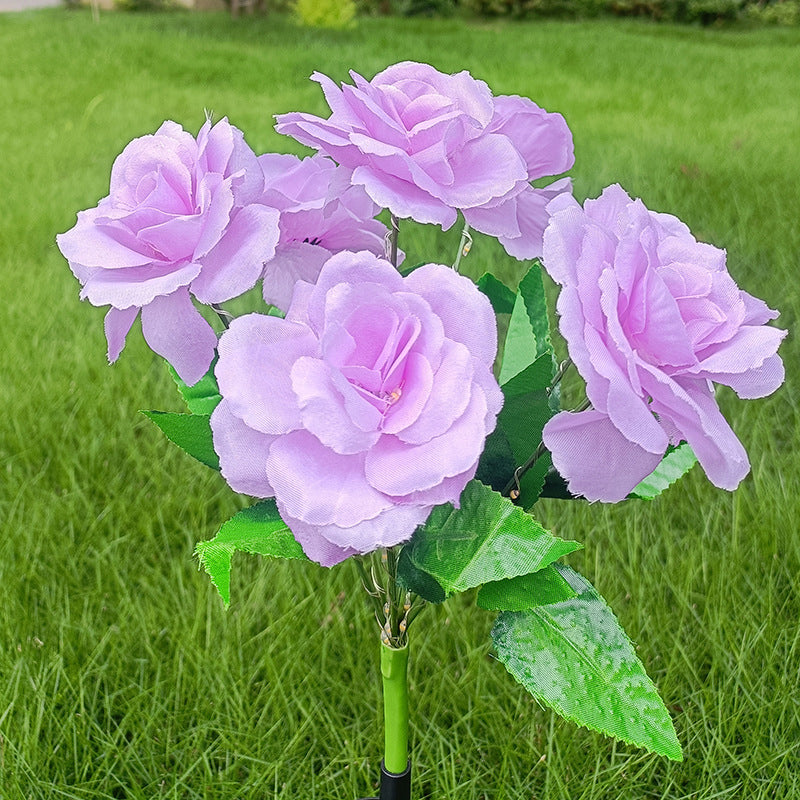 Solar-Powered 7-Head LED Rose Garden Light
