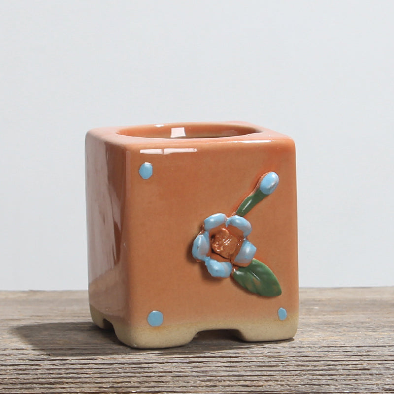 Simple breathable ceramic succulent flower pot